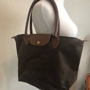 Authentic Longchamp Small Brown Depose Tote Bag